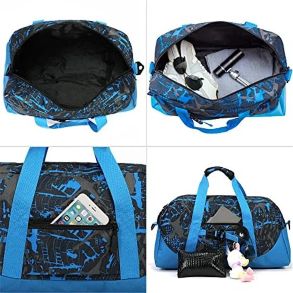 Kids duffel bag travel gym school overnight weekender tote carry on boys girls