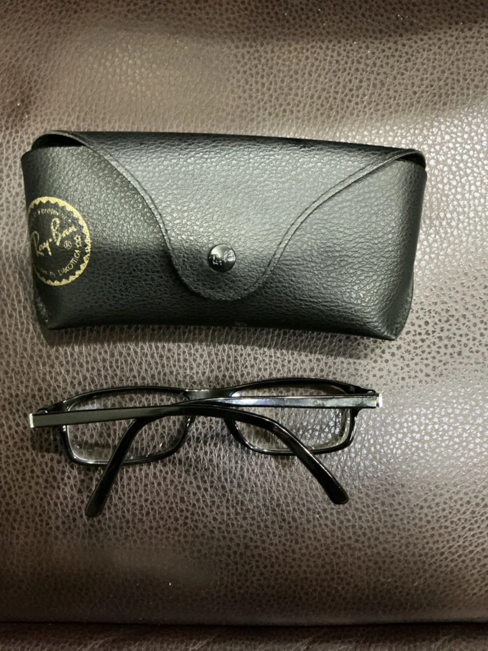 Ray-Ban Black/Gray Rectangular Eyeglass Frames RB5135