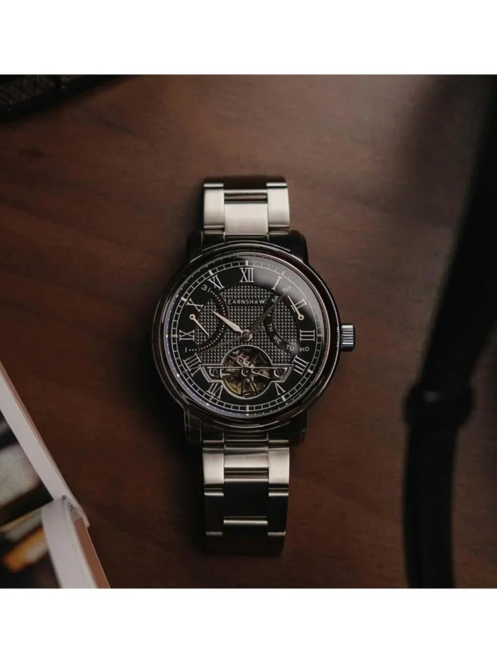 NWT Thomas Earnshaw Longcase Black Dial Men's Watch