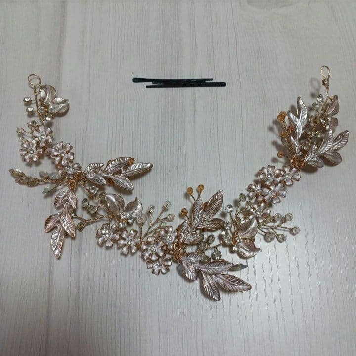 Gold Flower and Leaf Headpiece