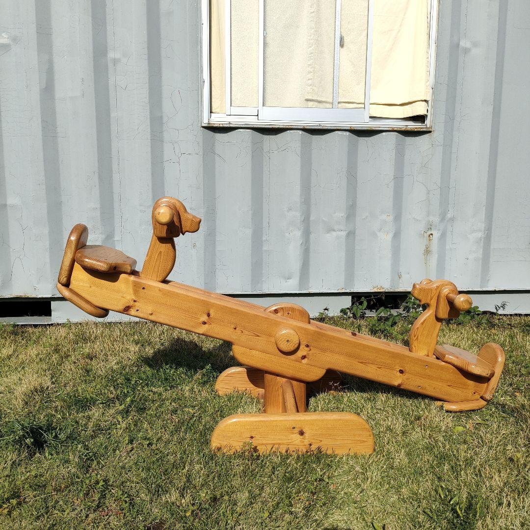 Wooden Dog-Shaped Seesaw, Large