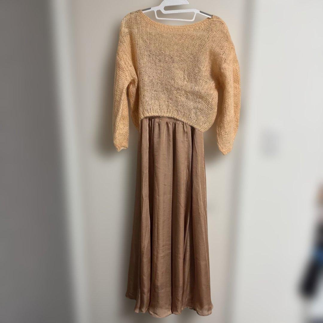 SNIDEL Knit Sweater and Slip Dress Set